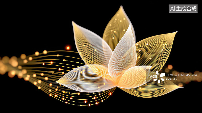 【AI数字艺术】发光的莲花图案图片素材