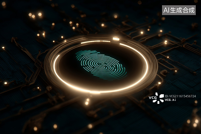 【AI数字艺术】生物识别的指纹图片素材