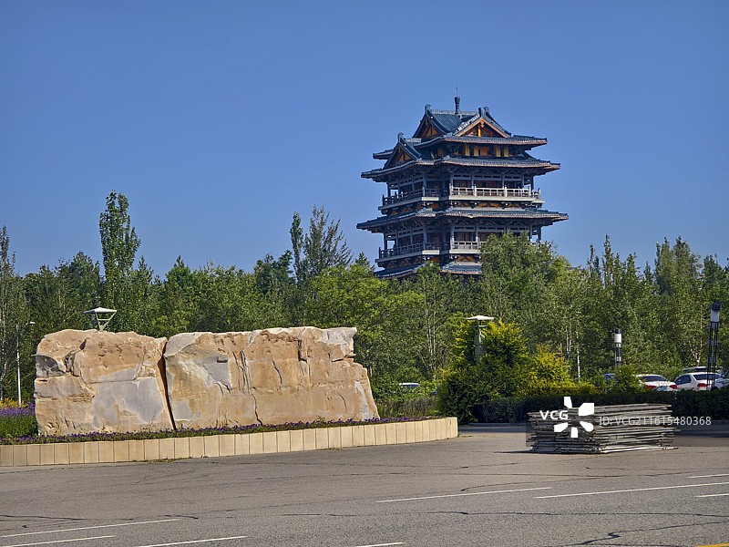 文昌阁秋季景象图片素材