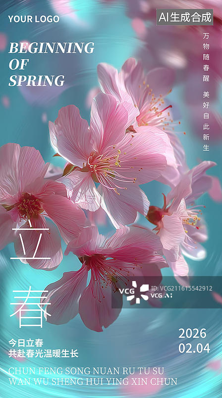 【AI数字艺术】立春海报设计图片素材