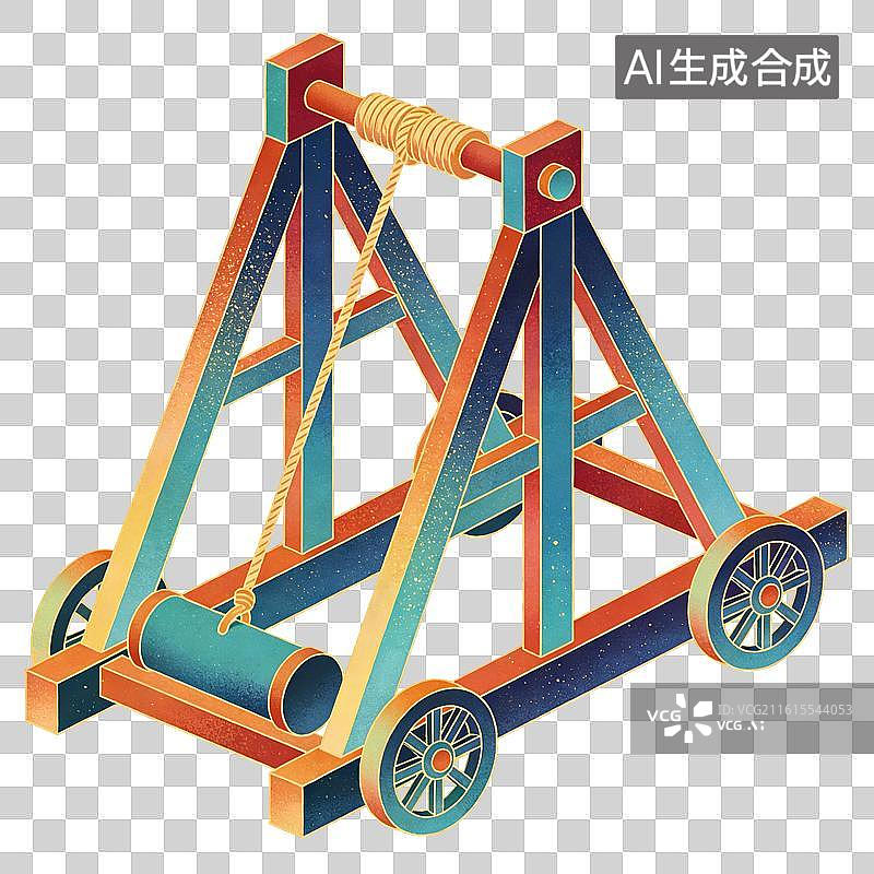 【AI数字艺术】投石机插画图片素材