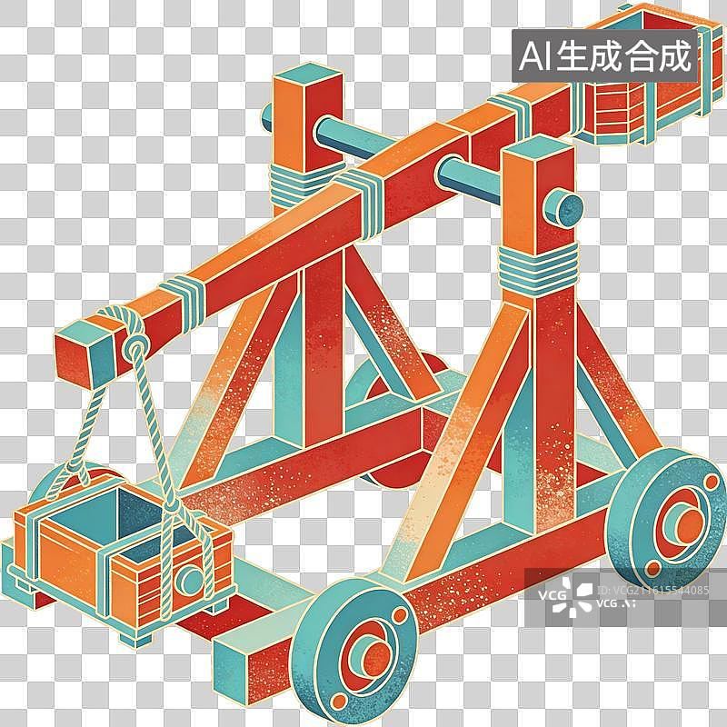 【AI数字艺术】投石机插画图片素材