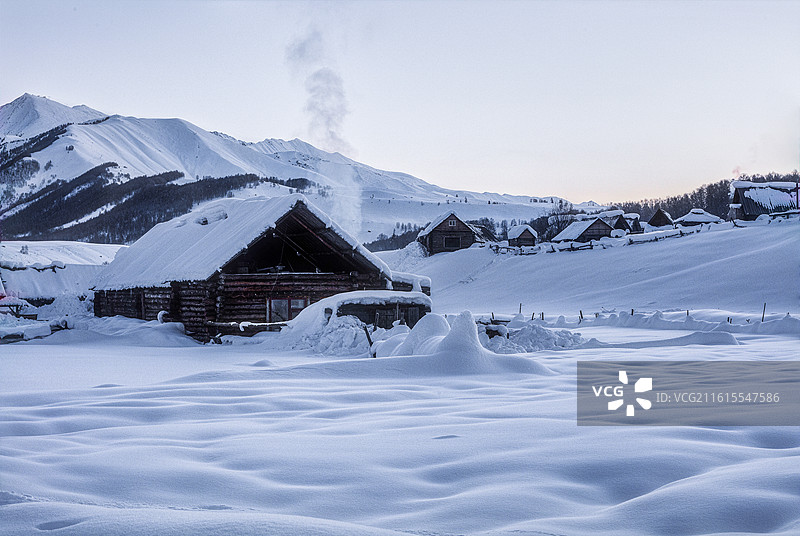 新疆禾木风景图片素材