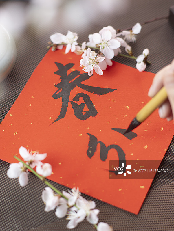 春天书法书写春分毛笔字图片素材