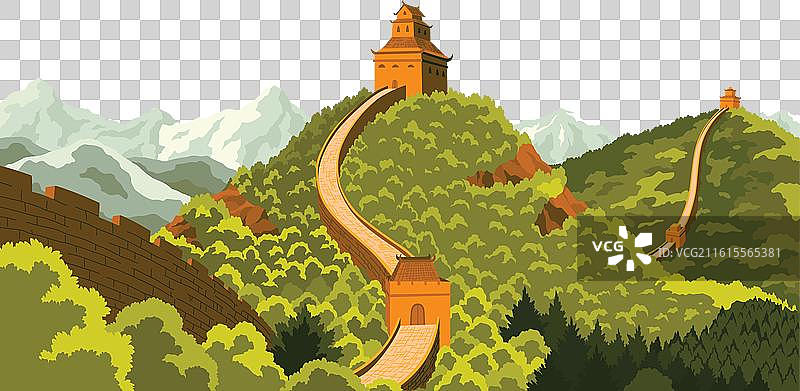 中国长城风景，著名地标图片素材