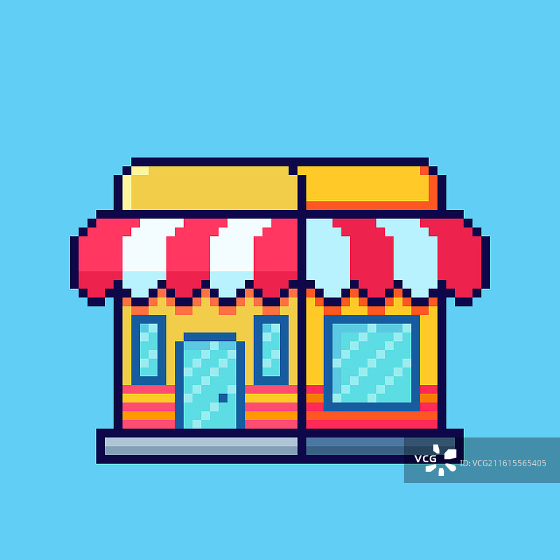像素艺术商店建筑游戏素材设计图片素材