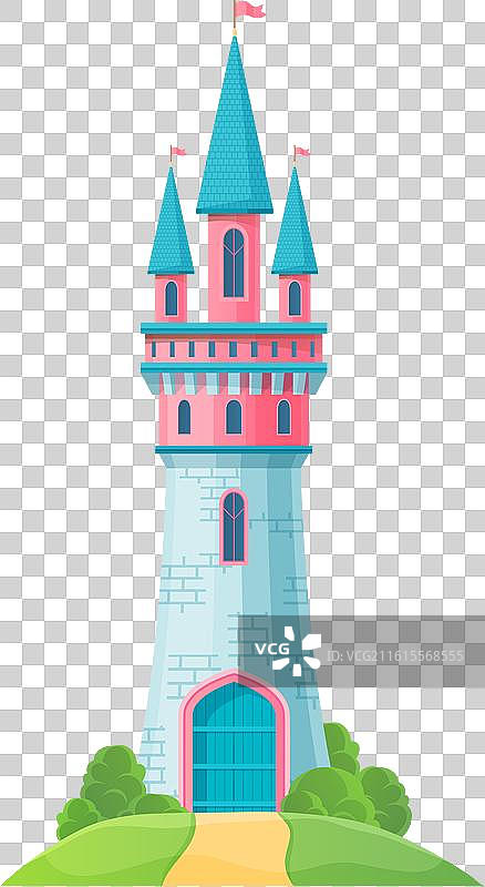 卡通城堡王国宫殿塔楼带门图片素材