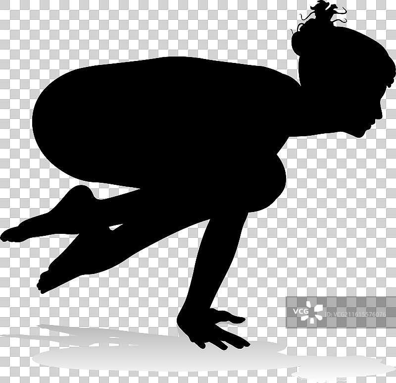 瑜伽普拉提姿势女性剪影图片素材