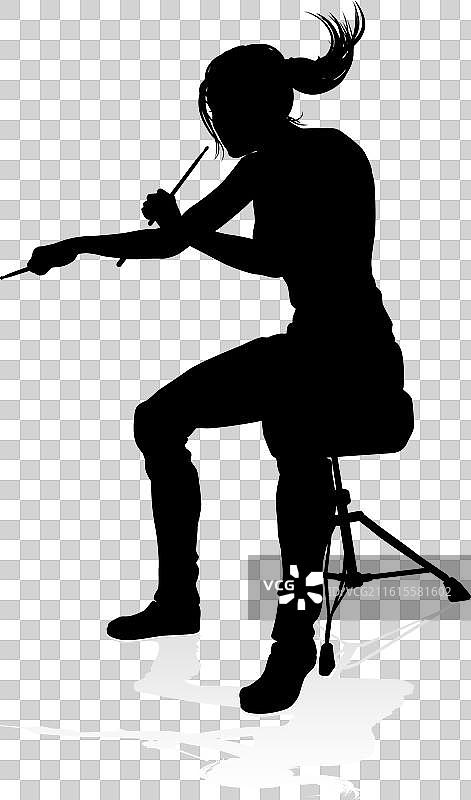 鼓手剪影图片素材