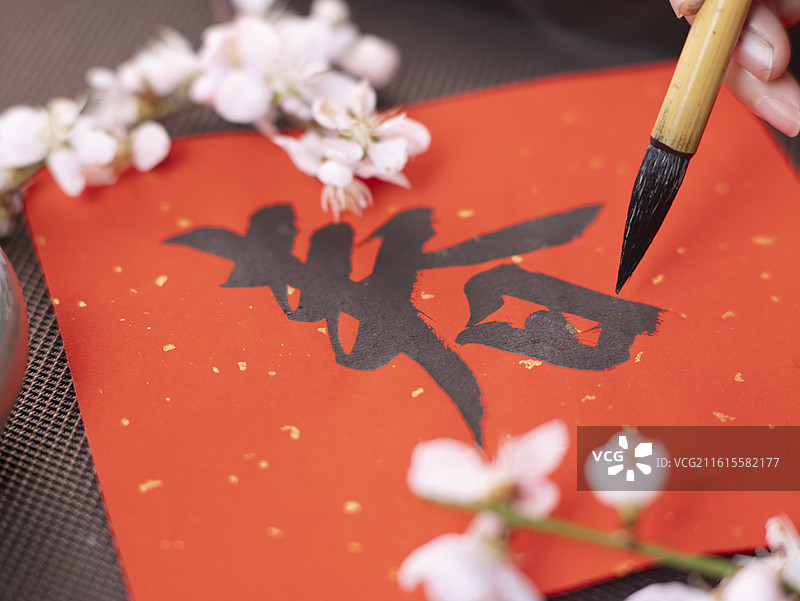 春天书法书写春分毛笔字图片素材