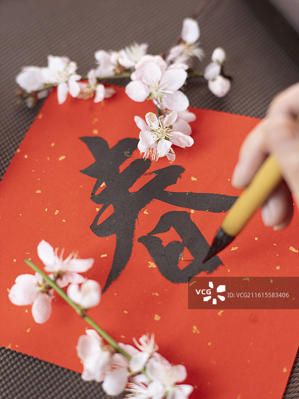 春天书法书写春分毛笔字图片素材