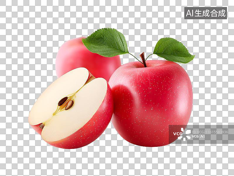 【AI数字艺术】新鲜的红苹果图片素材
