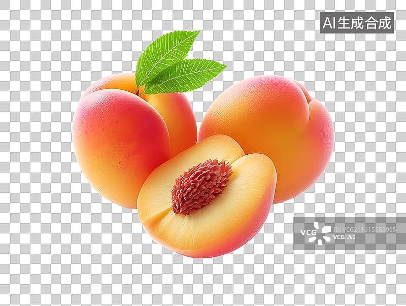 【AI数字艺术】白底背景上卡通桃子图片素材