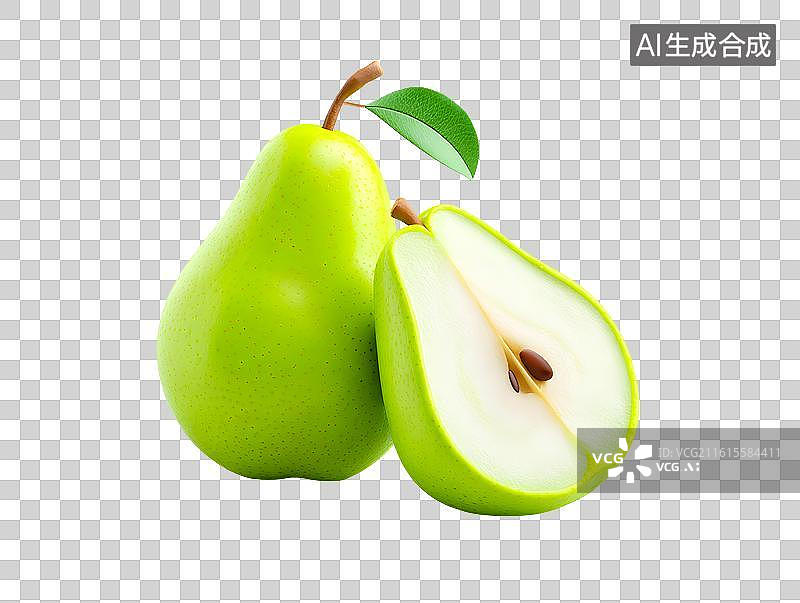 【AI数字艺术】青色的卡通鸭梨图片素材