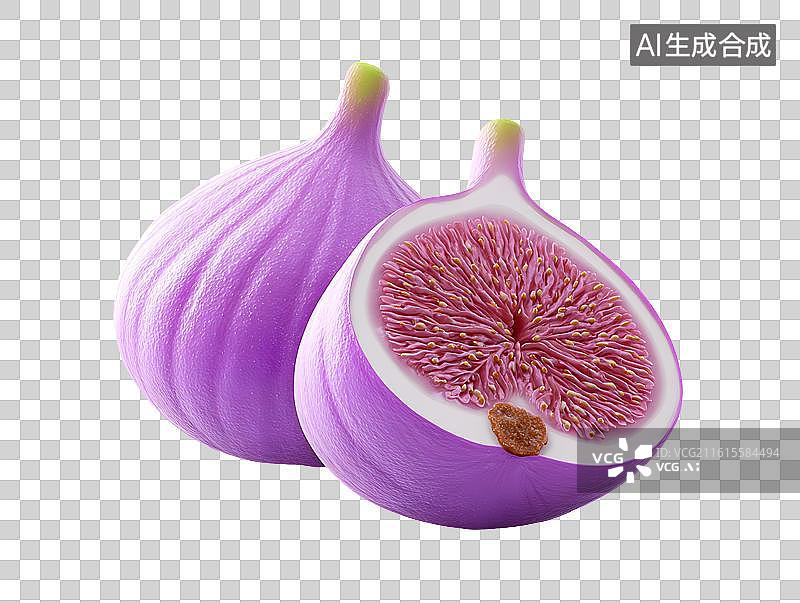 【AI数字艺术】紫色的卡通无花果图片素材