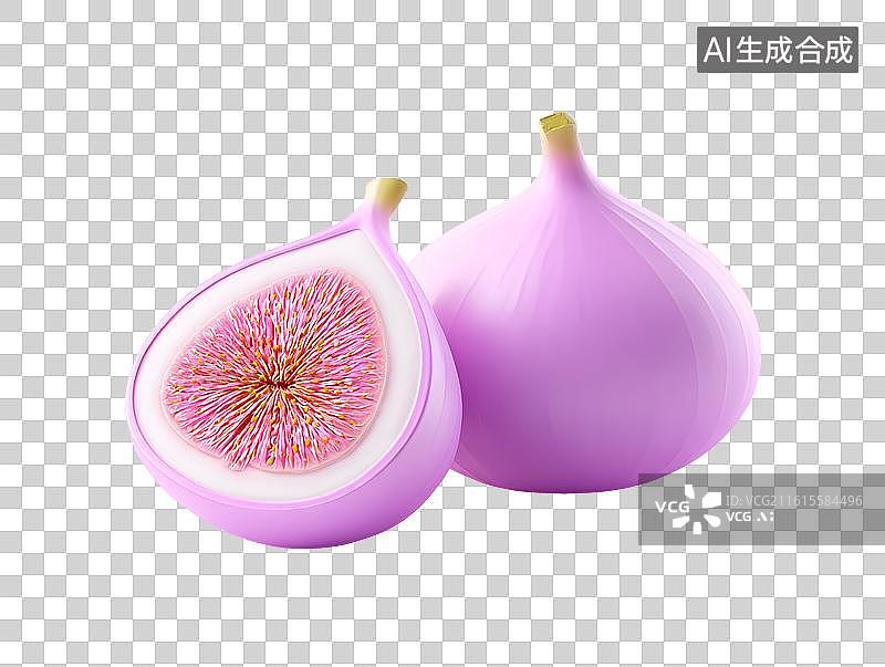 【AI数字艺术】紫色的卡通无花果图片素材