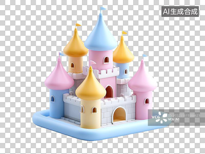 【AI数字艺术】彩色卡通堡垒图片素材