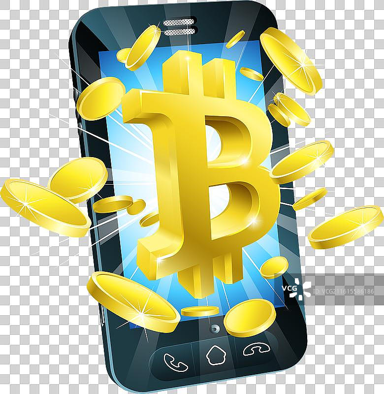 手机比特币概念图片素材