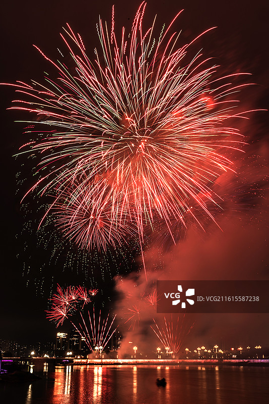 东莞市横沥镇元宵节烟花汇演图片素材