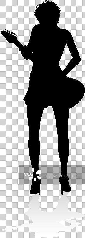 吉他手剪影图片素材