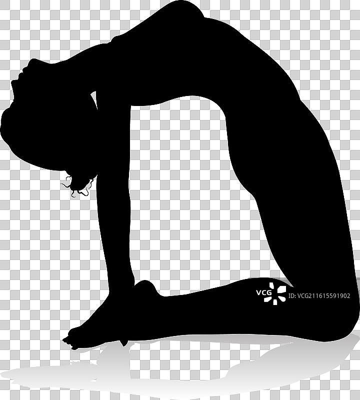 瑜伽普拉提女性剪影姿势图片素材