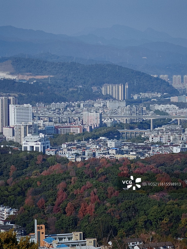冬日山城龙岩城市风光之登高山公园图片素材