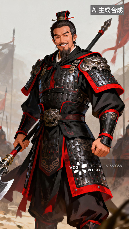 【AI数字艺术】身穿铠甲的古代武将图片素材