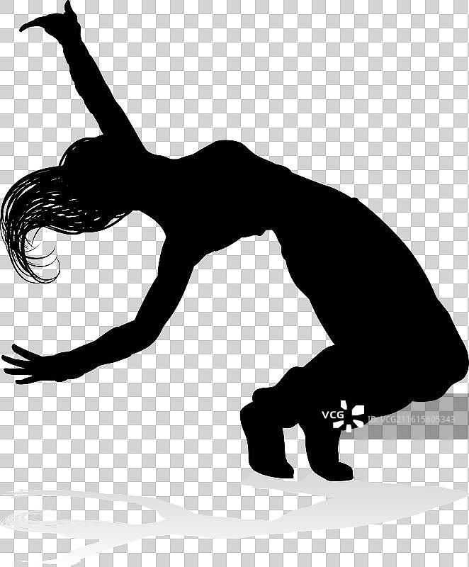 街舞舞者剪影图片素材