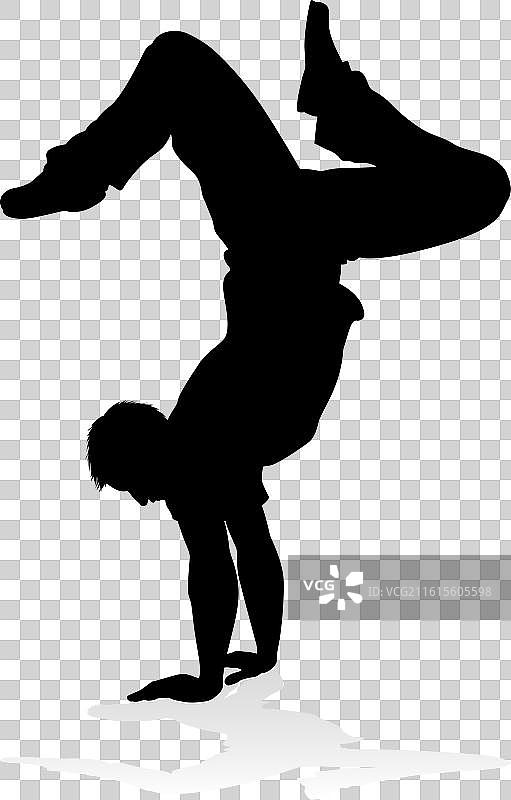 街舞舞者剪影图片素材