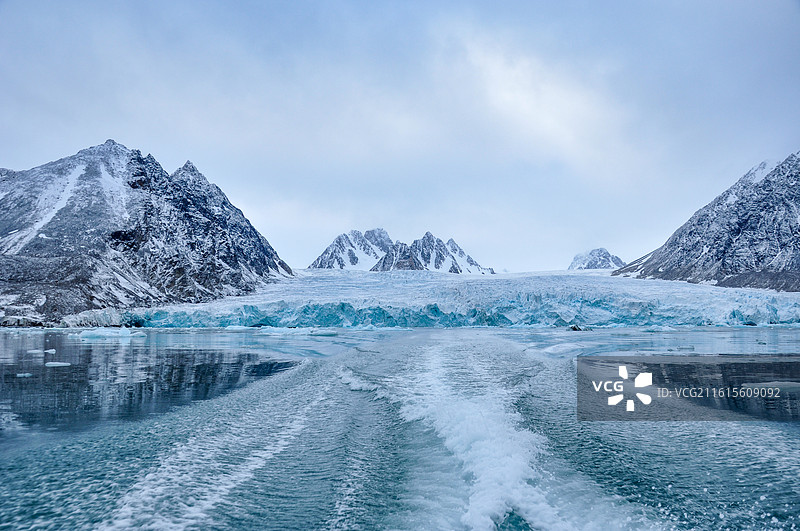 2014.1北极挪威斯瓦尔巴群岛北冰洋冰川 Monacobreen（莫纳科布伦冰川）图片素材