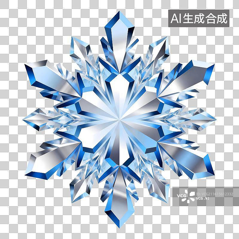 【AI数字艺术】冬天冰雕雪花装饰图案免扣设计元素图片素材