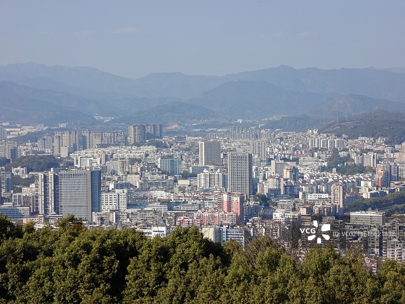 冬日山城龙岩城市风光图片素材