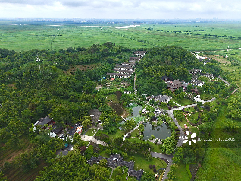 君山岛景区鸟瞰图片素材