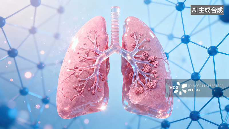 【AI数字艺术】人体肺部结构示意图图片素材