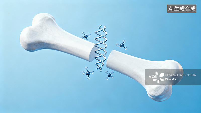 【AI数字艺术】骨骼与弹簧连接示意图图片素材
