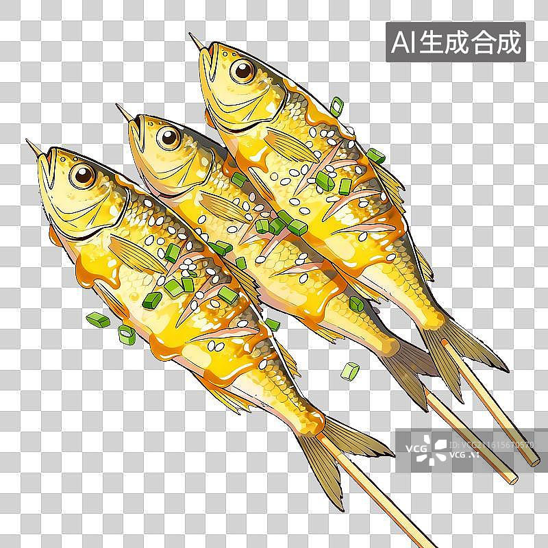 【AI数字艺术】串烤小黄鱼图片素材