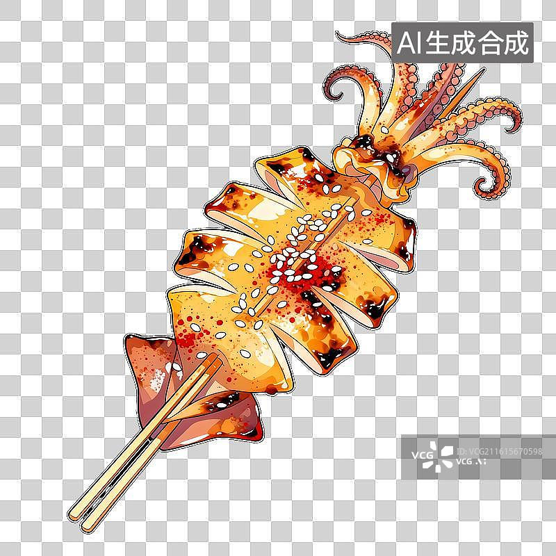 【AI数字艺术】串烤鱿鱼图片素材