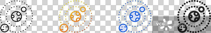 占星图标，细线性渐变蓝线条图片素材