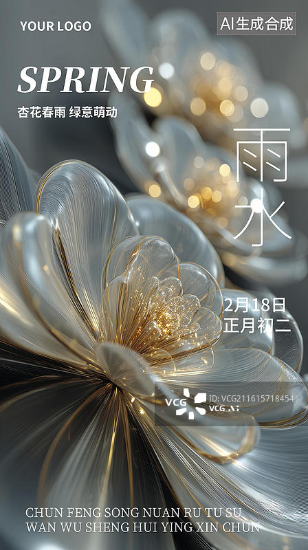 【AI数字艺术】雨水海报设计图片素材