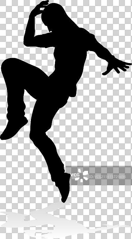 街舞舞者剪影图片素材