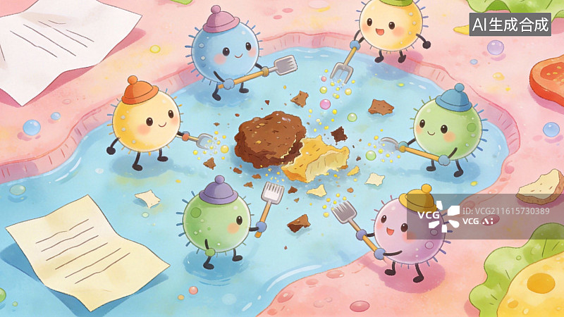 【AI数字艺术】卡通角色清理地面垃圾图片素材