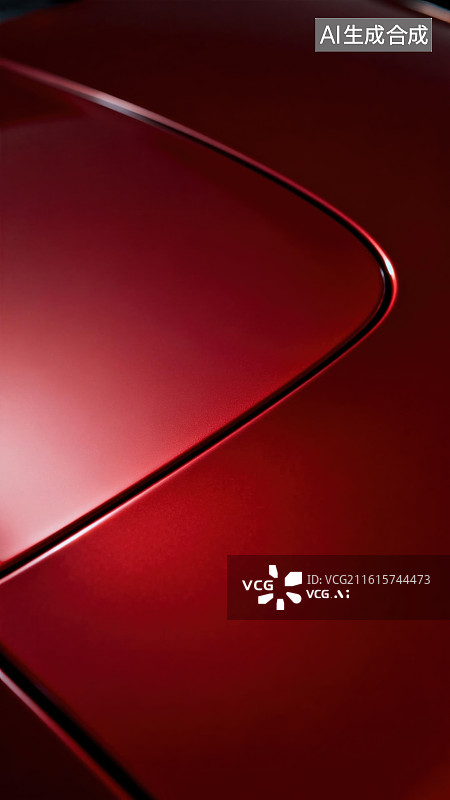 【AI数字艺术】红色曲面金属质感特写图片素材