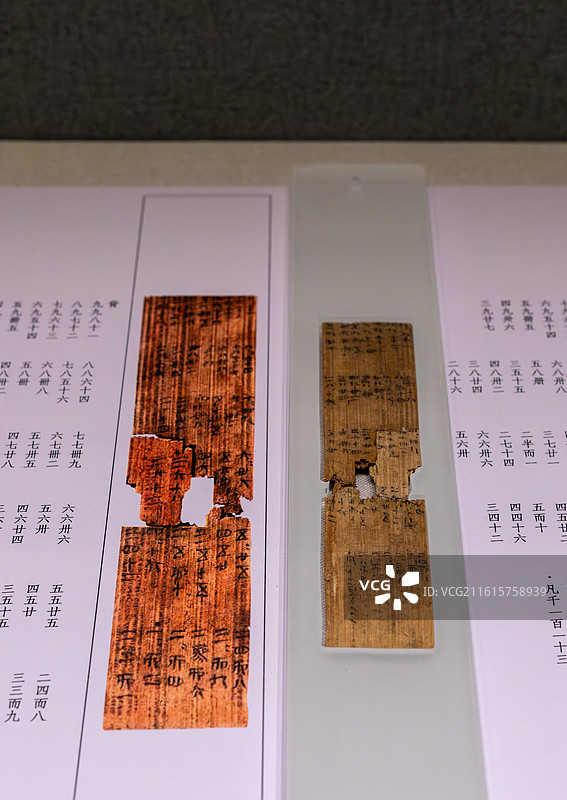 龙山县里耶古城(秦简)博物馆藏里耶秦简《九九表》木牍图片素材