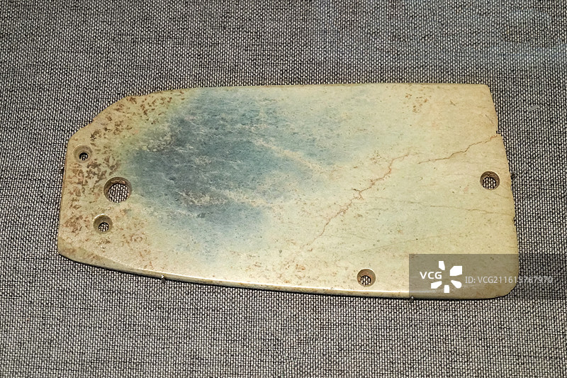 玉钺 新石器时代 陶寺文化 山西襄汾陶寺遗址 中国考古博物馆（中国历史研究院）文明起源展厅图片素材