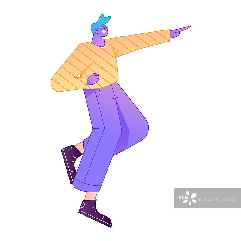 人物飞翔悬浮动作矢量扁平渐变插画图片素材