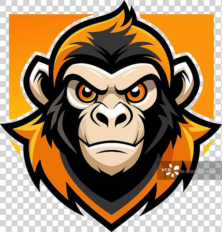 现代概念的大猩猩吉祥物标志设计图片素材