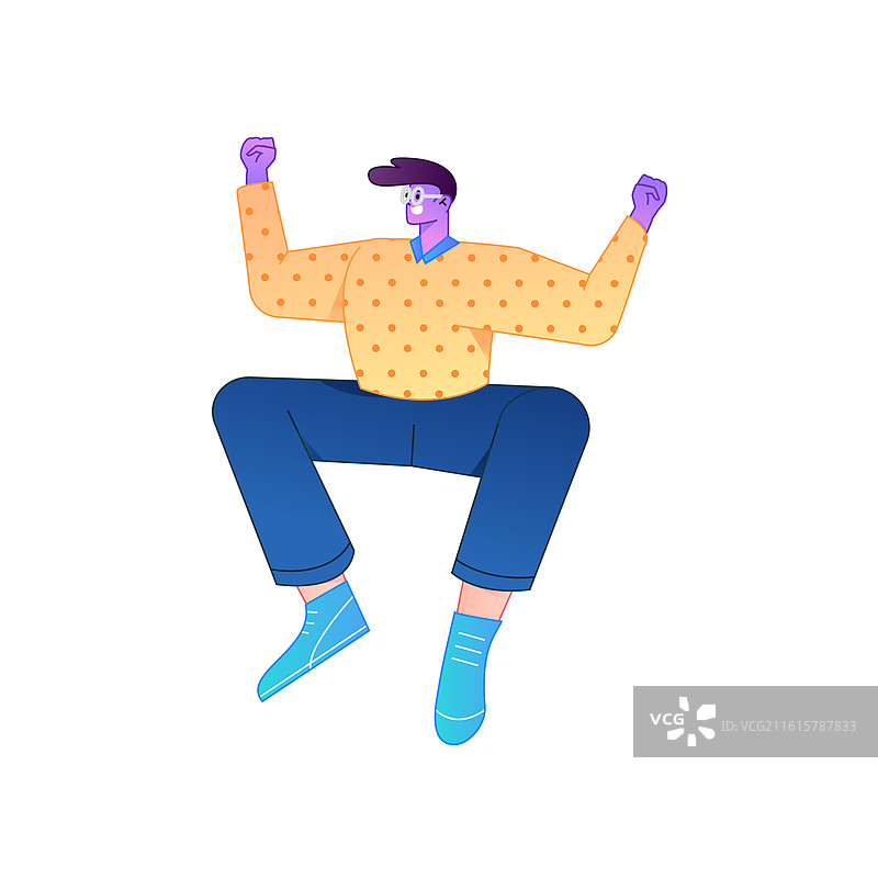 人物坐姿造型互联网矢量扁平渐变插画图片素材