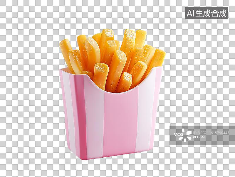 【AI数字艺术】一包卡通薯条图片素材