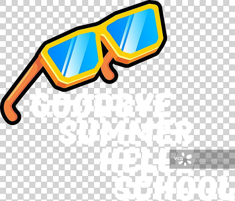 告别夏天，迎接学校的概念图片素材