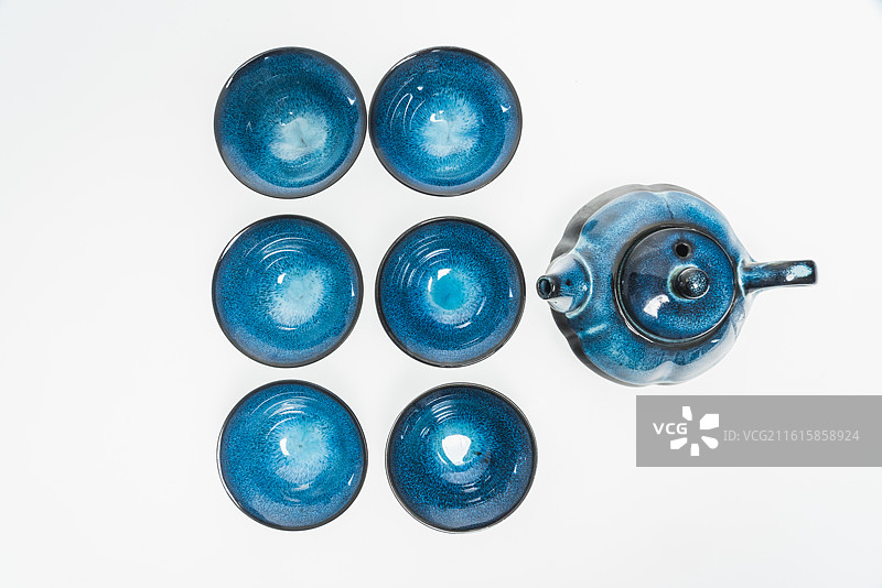 蓝色茶具图片素材